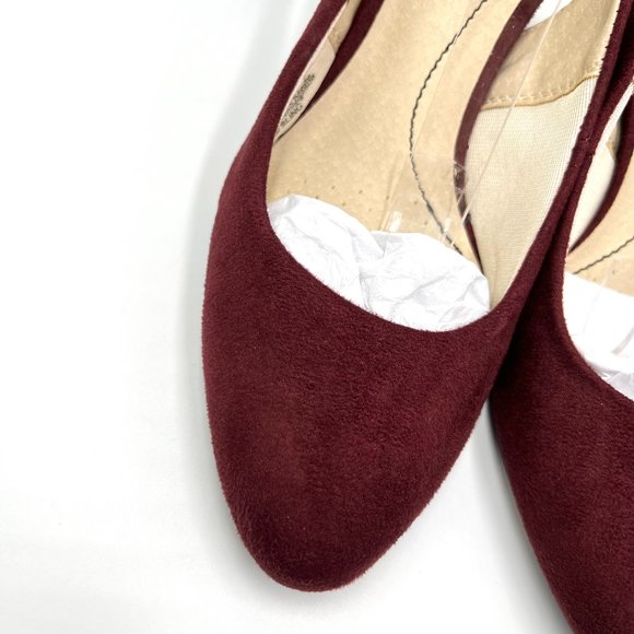 Lifestride Womens Gigi Sling Red Wine Burgundy Slingback Heels Pumps Shoes 7M - Picture 4 of 12